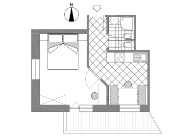 ciasa giovani appartamento 2 persone